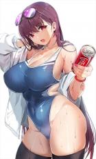 ムチムチハイレグ水着姿のスカサハのエロ尻にバックから生中出し！