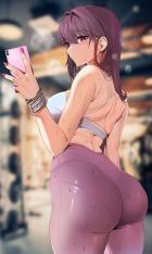 トレーニングウェア姿の汗だくスカサハとムチムチSEXCG集！トレーニングしながら中出しセックス！