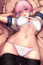 美巨乳マシュの下着を脱がせて正常位生中出し！