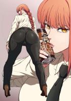 鼻フック姿のマキマさんが下品に腰振りフェラ！ガニ股おまんこに生中出し！