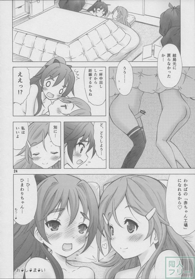 わかばの股間に突如生えた「精子工場」を、工場大好きっ子ひまわりちゃんが科学的に分析!黄緑ドッキングオペレーション! <> 023