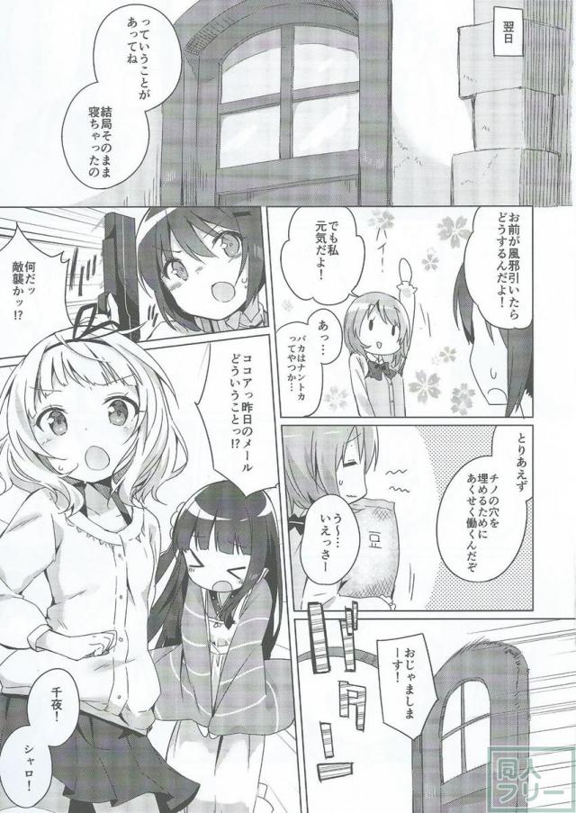 ある日風邪の症状と共にまたうさ耳を生やしてしまったチノを治すために高校生組+αが頑張る話 <> 009