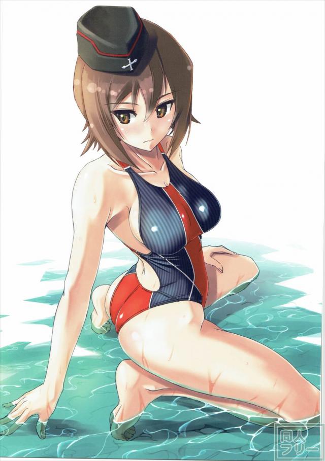 ひたすら競泳水着を着せる本2 戦車道編 <> 022