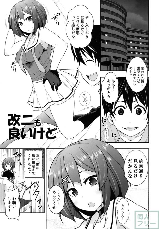 改ニの摩耶様に以前の服を着て頂いていちゃいちゃするお話。 <> 005
