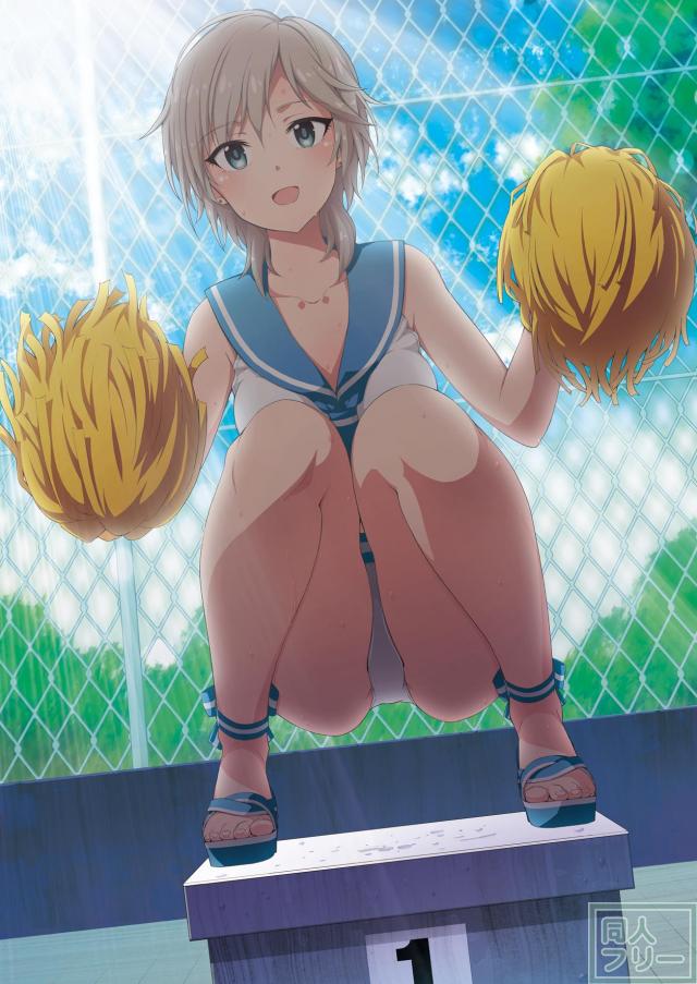 セーラー水着を着たアイドルのグラビア風のイラスト集 <> 006