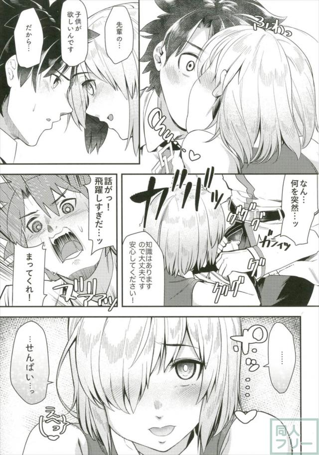 マスターである先輩と、マシュ・キリエライトがベッドの上でらぶらぶえっちする漫画 <> 006