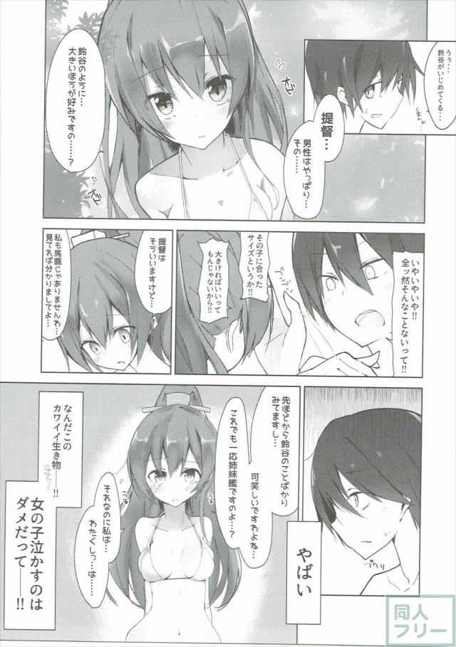 鈴谷・熊野は提督と水着でいちゃいちゃする本 <> 010