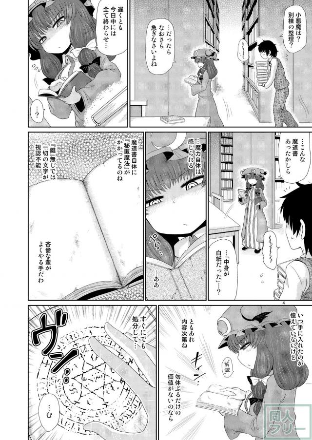 催淫魔法が誤発動してしまいムラムラが止まらなくなったパチュリーちゃんの本 <> 003