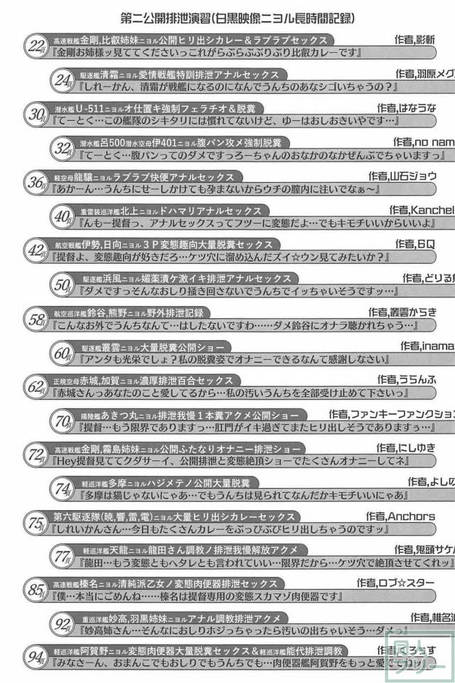 総勢28人の作家陣がスカトロ&エロスをテーマにして贈る艦これ合同誌 <> 020