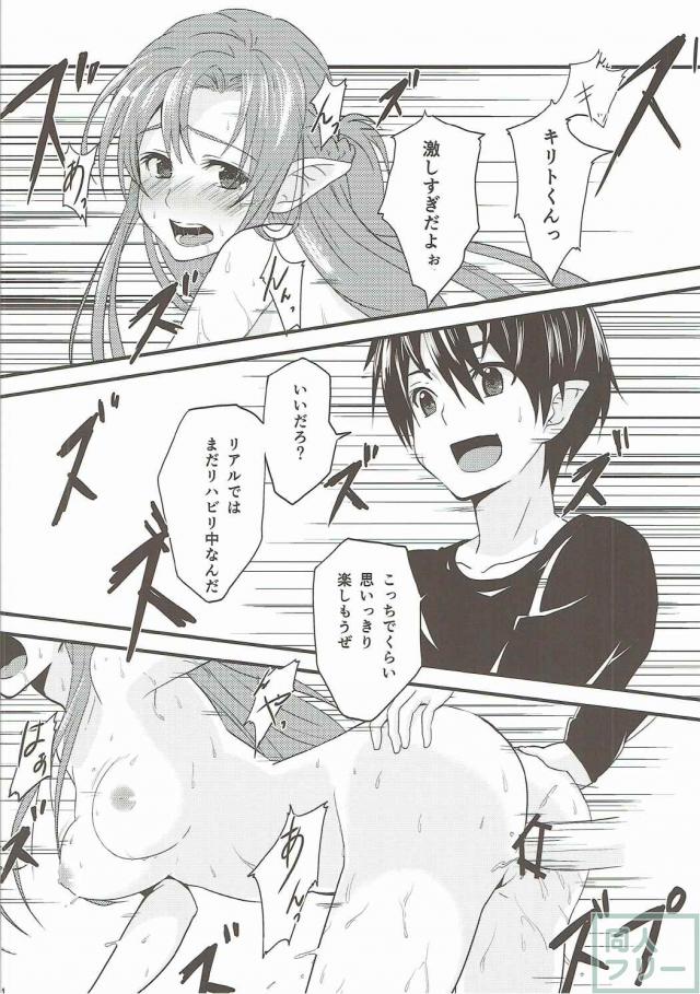 キリトが直葉を突く度に直葉の育ちの良いやわらかおっぱいが揺れる！ <> 004