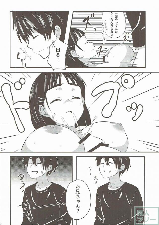 キリトが直葉を突く度に直葉の育ちの良いやわらかおっぱいが揺れる！ <> 010