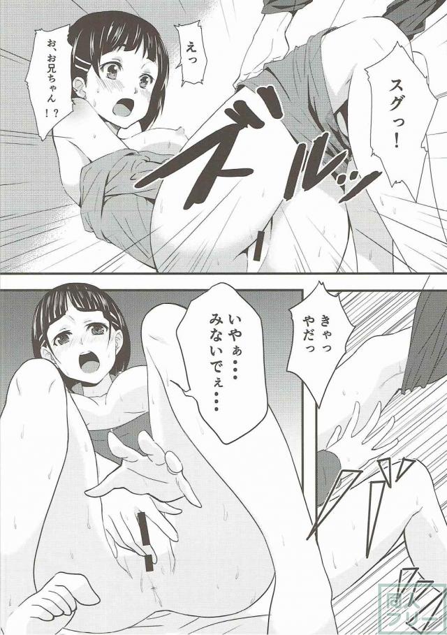 キリトが直葉を突く度に直葉の育ちの良いやわらかおっぱいが揺れる！ <> 012