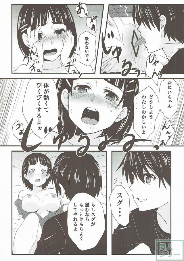 キリトが直葉を突く度に直葉の育ちの良いやわらかおっぱいが揺れる！ <> 014