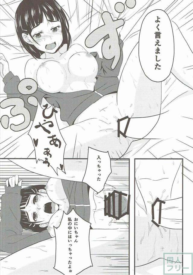 キリトが直葉を突く度に直葉の育ちの良いやわらかおっぱいが揺れる！ <> 016