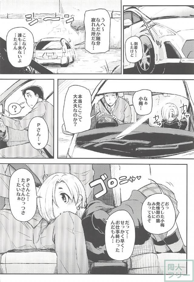 小梅と狭い車の中でのイチャラブセックス <> 003