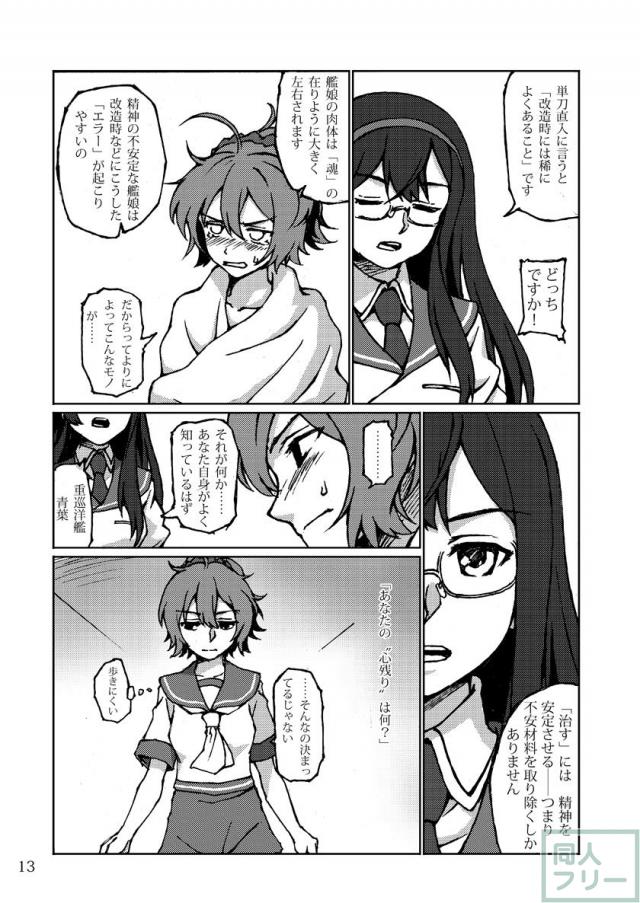 シリアスでありコメディである古鷹×青葉ふたなり本 <> 012