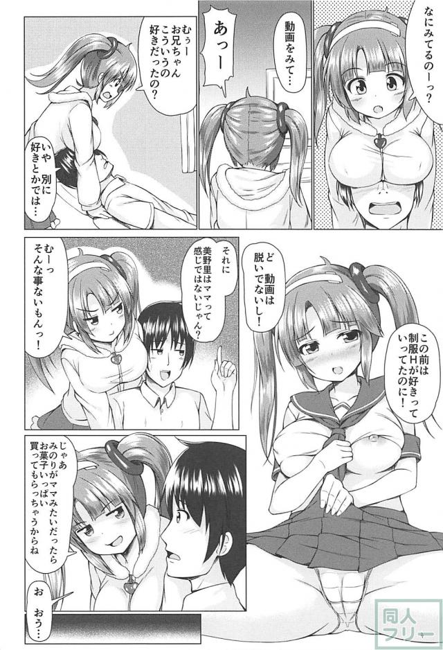 ツインテールロリ妹の美野里が裸エプロンで膝枕してくれる <> 003