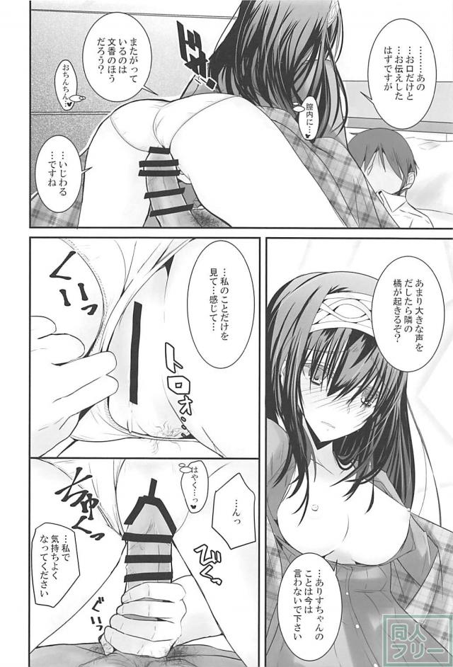 仕事先のホテル、ありすが寝ている隣で、鷺沢文香とPがセックス <> 013