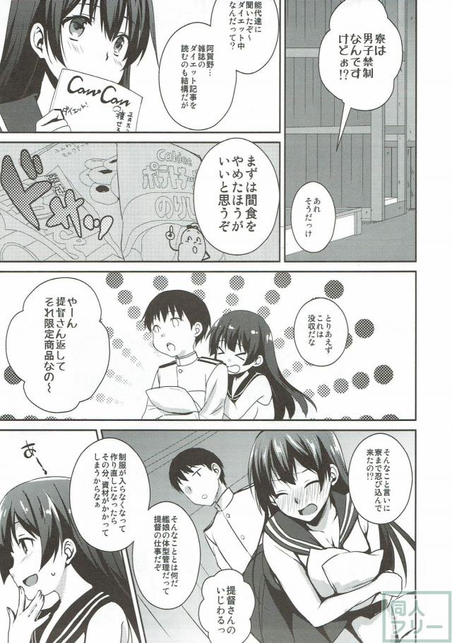 ぽちゃ気味な阿賀野はダイエット中。下のお口もよだれ垂らして、おかわり要求。 <> 005