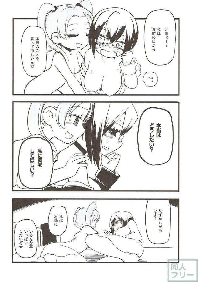 ガルパン、杏と桃の想い合いソフト百合エッチ。 <> 009
