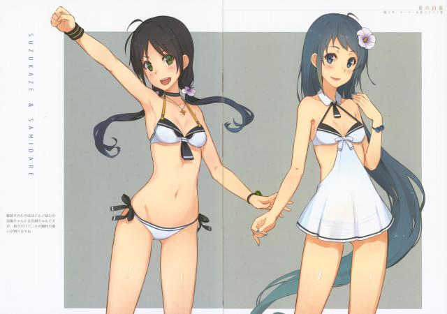 小ぶりな美乳とプリケツが光るセーラービキニイラスト集 <> 009