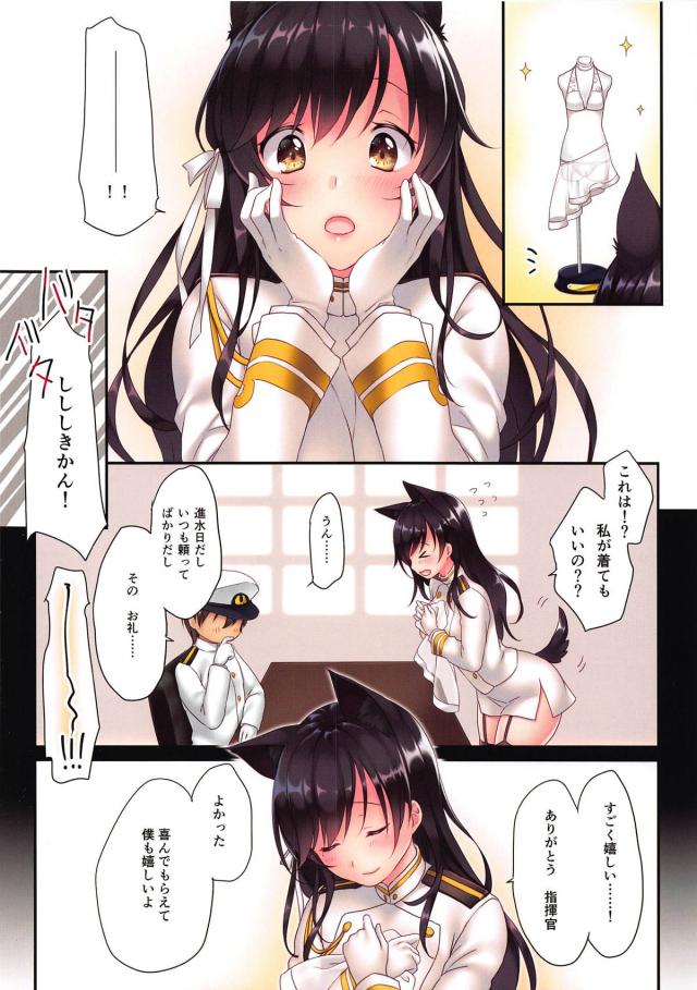 美巨乳愛宕の純白水着がまぶしいおねショタセックス <> 003