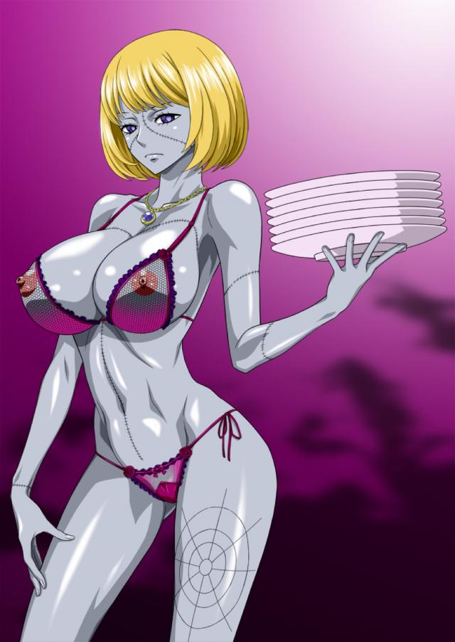 ゾンビ娘が母乳ピュッピュ出しながら中出しセックス <> 004