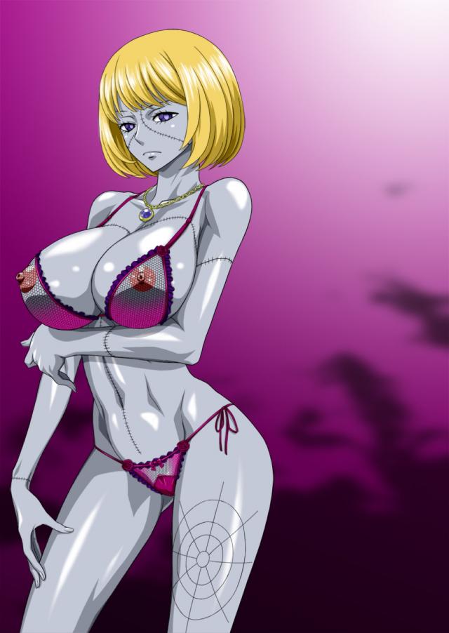 ゾンビ娘が母乳ピュッピュ出しながら中出しセックス <> 006
