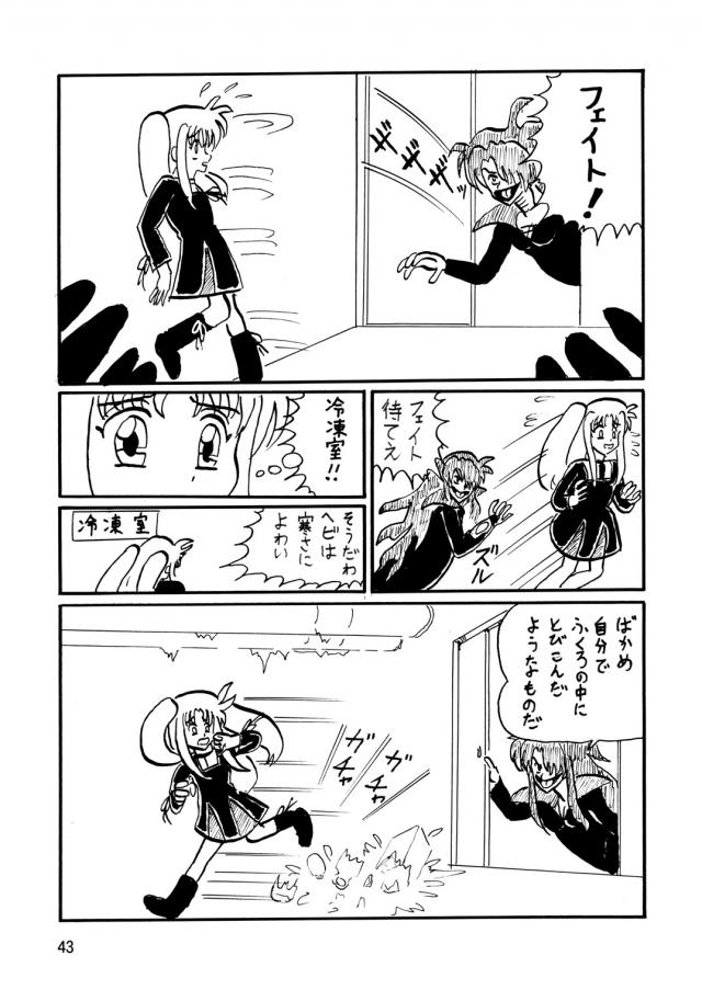 フェイトちゃんが捕まって緊縛ふた穴レイプ！なのはとふたなりセックス！ <> 042