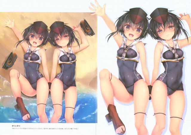 鹿島と浜風が表紙の艦これフルカラーイラスト集 <> 011