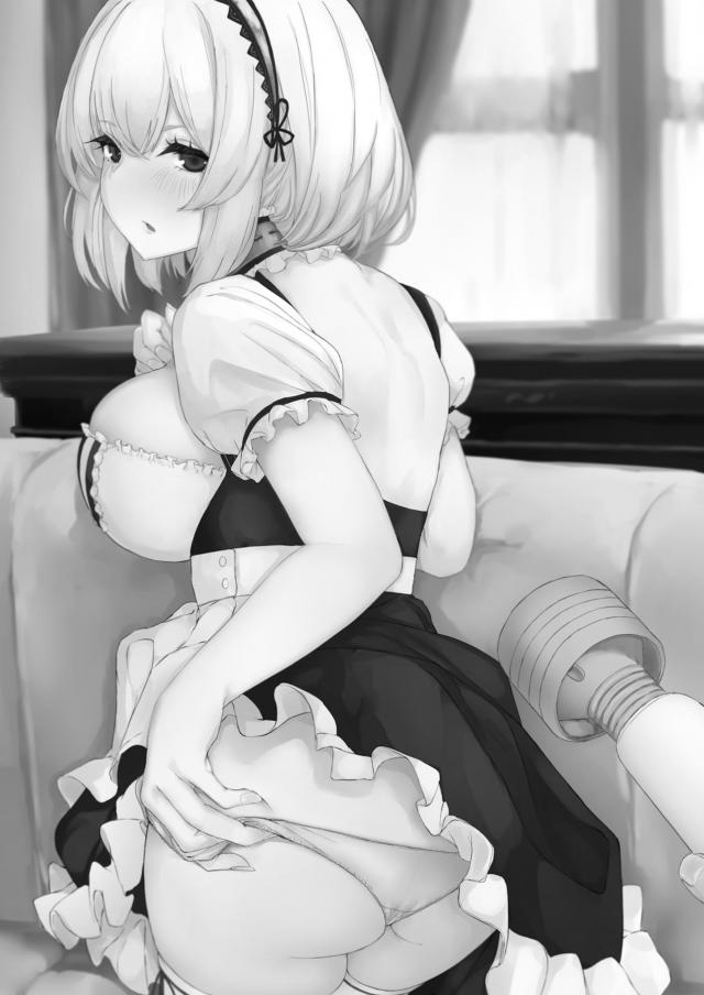 エロすぎる巨乳メイドにお仕置き電マ責め！お漏らししたので朝までヤリまくり！ <> 002