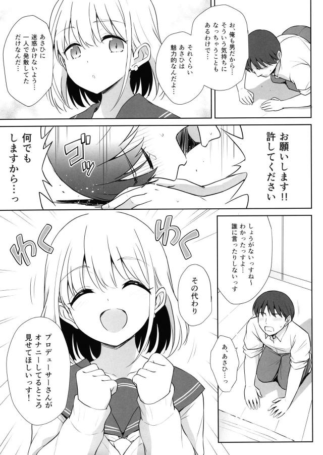 担当アイドルに見られながらオナニーするプロデューサー☆そのまま事務所で処女ックス <> 004