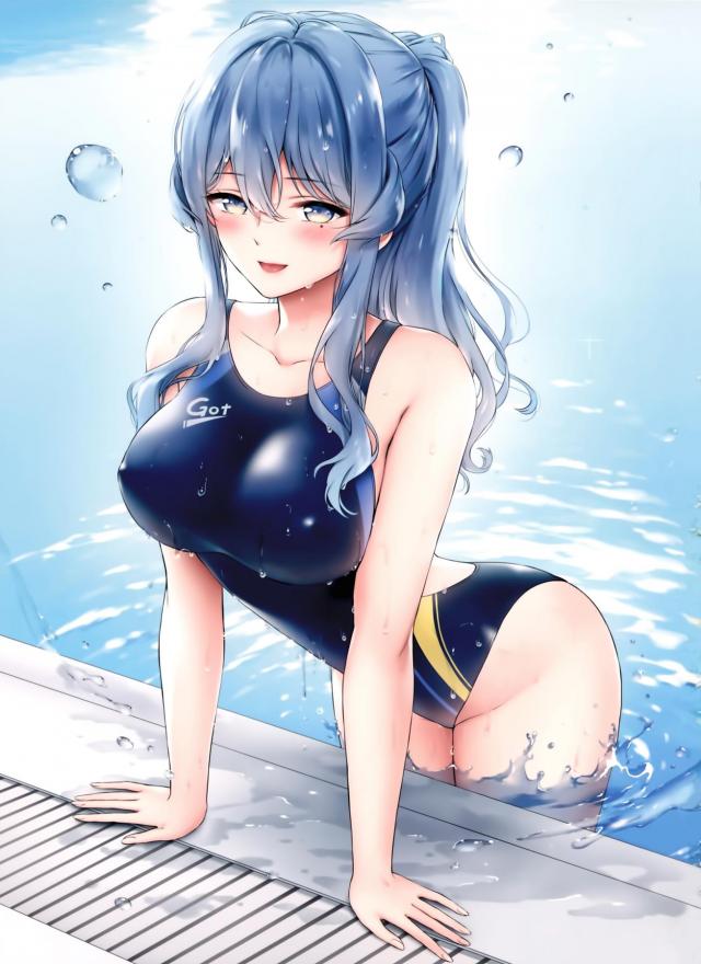 競泳水着美女とプールサイドでセックスダイエット <> 002