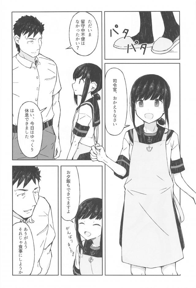 ごはんを食べて、お風呂と吹雪。 <> 005