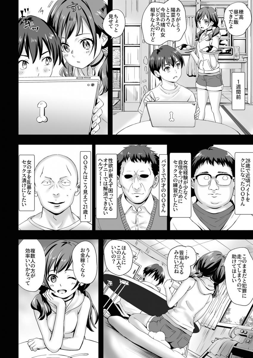 陽菜と素人男性とのSEXを撮影し、その動画をネットで売る「晴れ女ビジネス」をはじめた帆高と陽菜。男3人との二穴4Pセックスでお漏らししちゃうほど感じてしまう！ <> 003