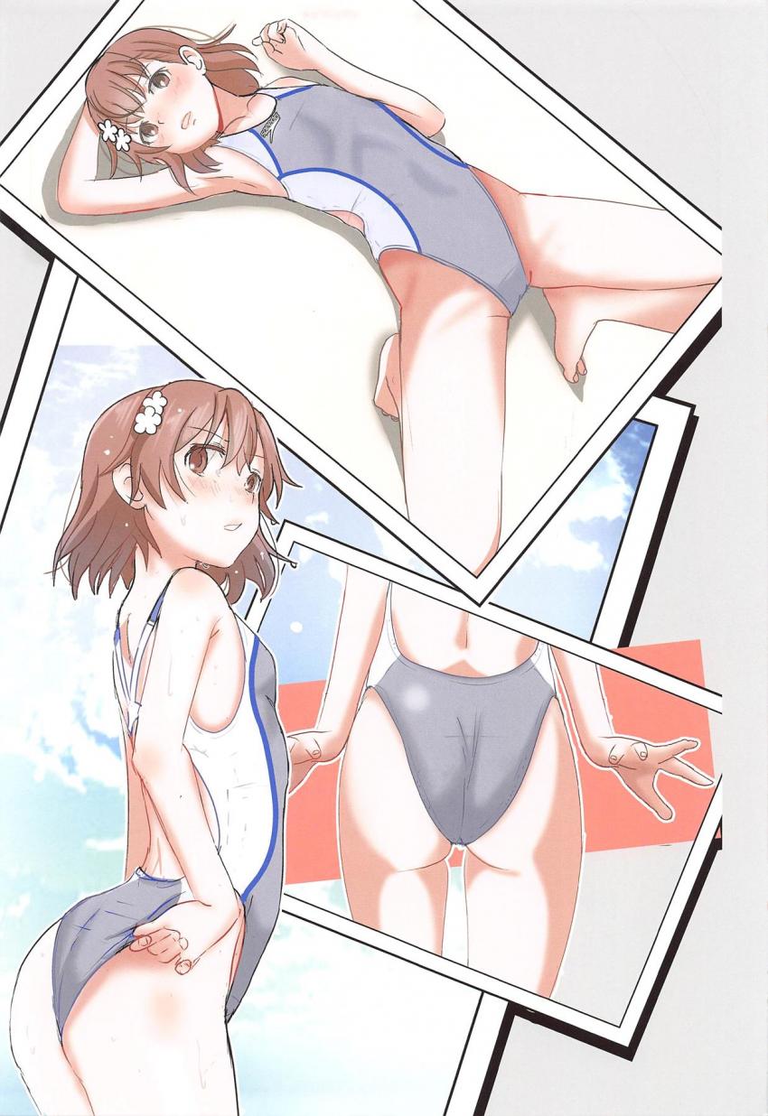 競泳水着姿のむっつりスケベな御坂美琴が男たちの言いなりになってJCマンコに生中出しセックス！涙子ちゃんは無理矢理中出しレイプ！ <> 006