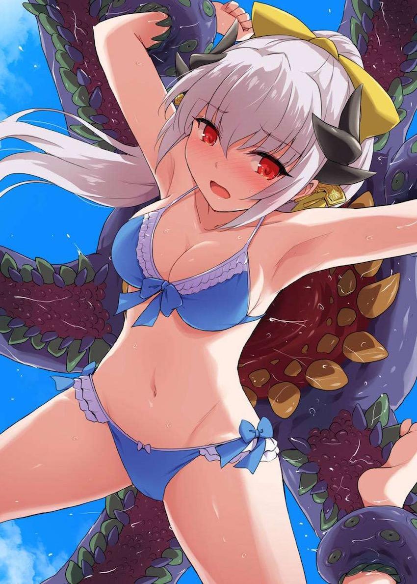 触手モンスターに捕らえられてしまった清姫はイボイボ吸盤で全身を責められイッてしまう！下半身を丸呑みされ触手ペニスで生中出し！ <> 1