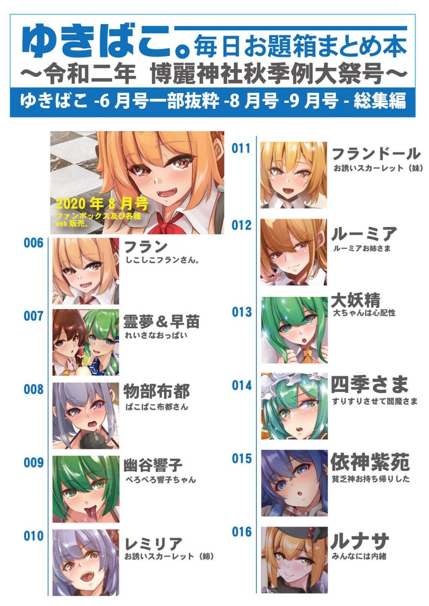 2020年8月・9月号(東方)＋6月号の一部(ガルパン)をまとめたフルカラーイラスト集 <> 004