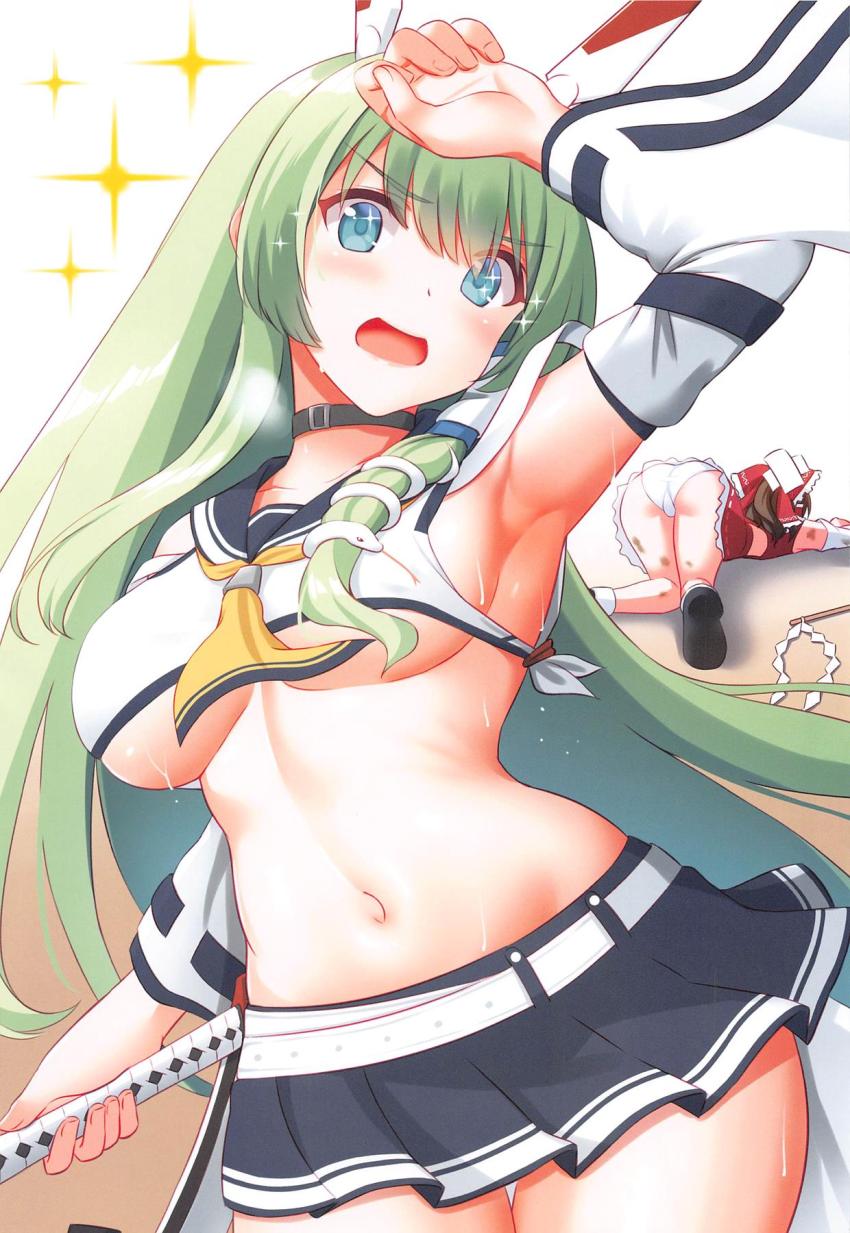 東風谷早苗と博麗霊夢の中出しコスえっち☆フルカラー <> 010
