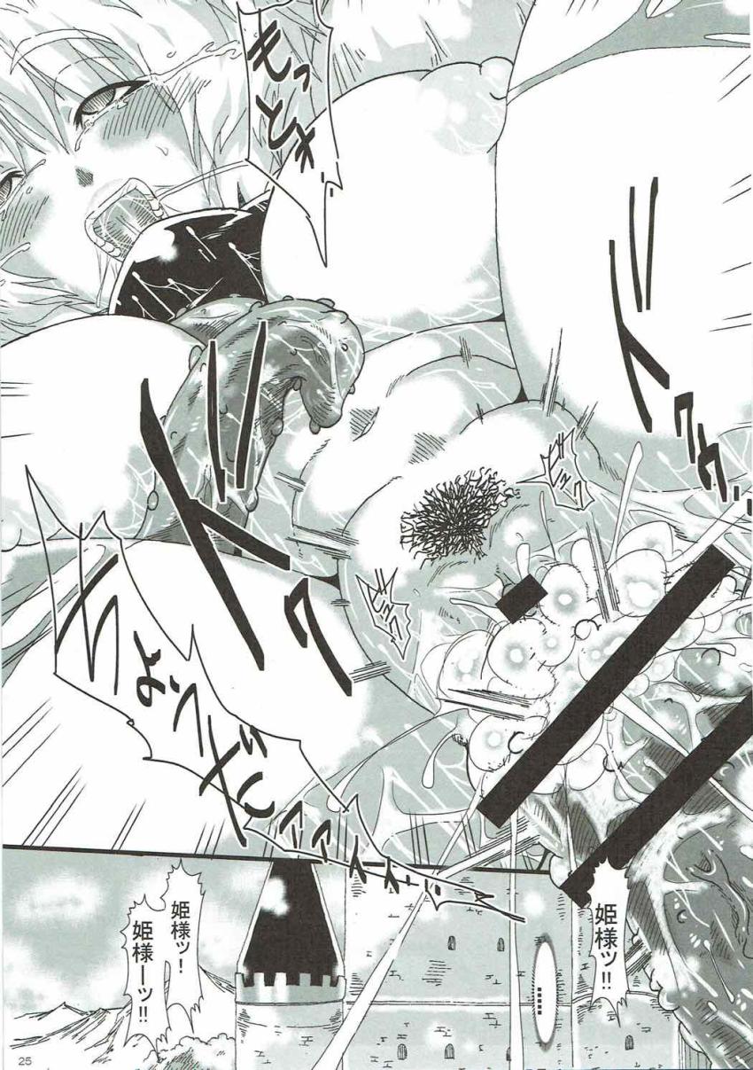 モンスター相手に腕試しをしていたアリーナ姫は油断した隙をつかれ捕らえられ、モンスターたちの巣で輪姦種付け凌辱されてしまう！ <> 024