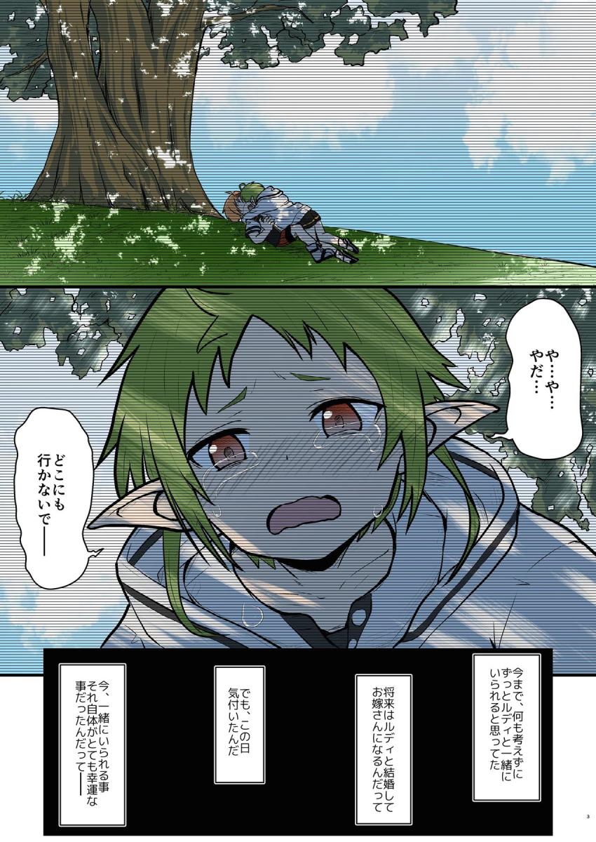 ボーイッシュロリエルフ娘のシルフィがルーデウスを無知誘惑！好きにしていいよとパイパン子供マンコを差し出して青姦素股えっち！ <> 002