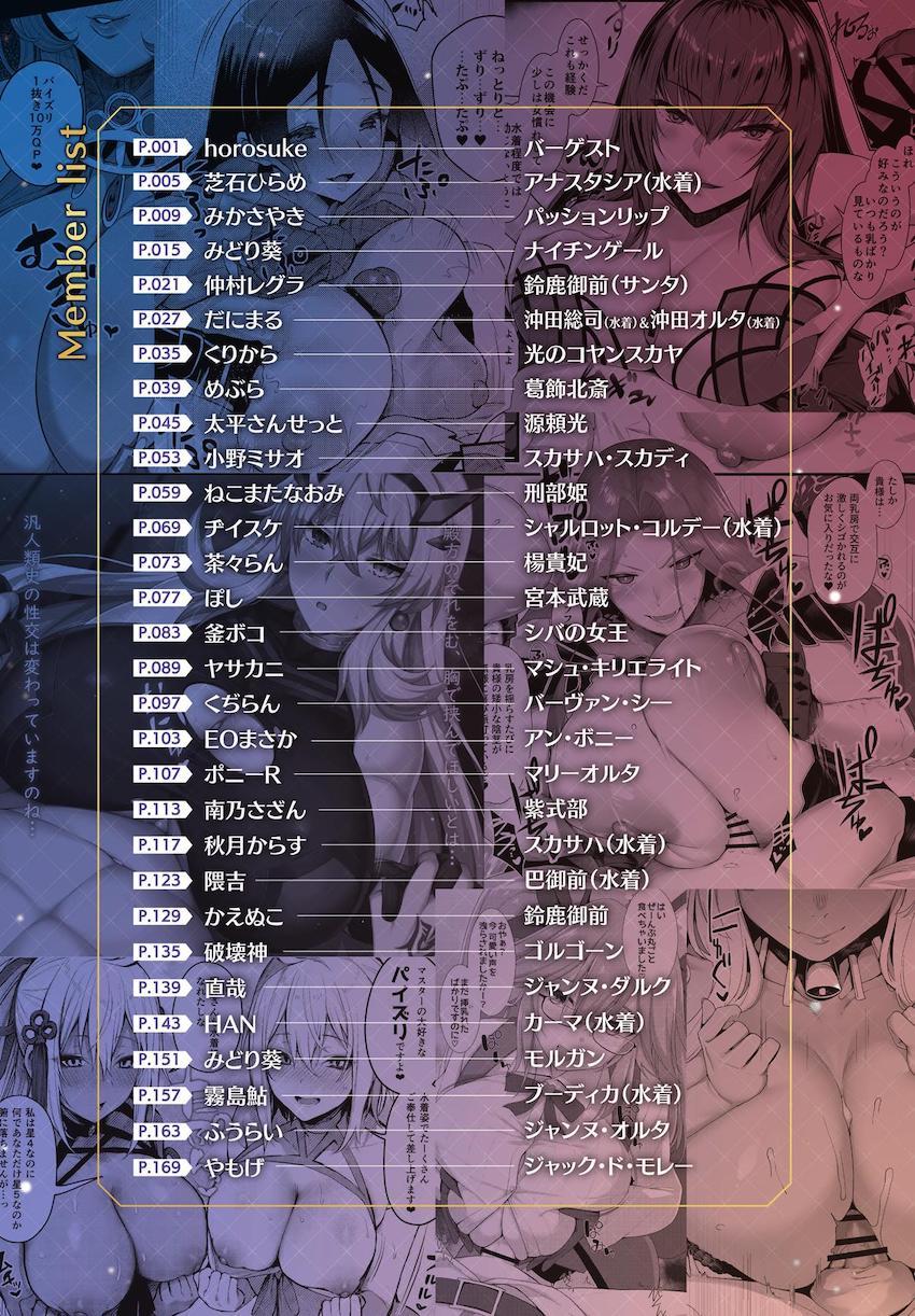 サーヴァントたちのエロ乳で抜かれまくる乳マンコオンリー合同誌第二弾！ <> 002