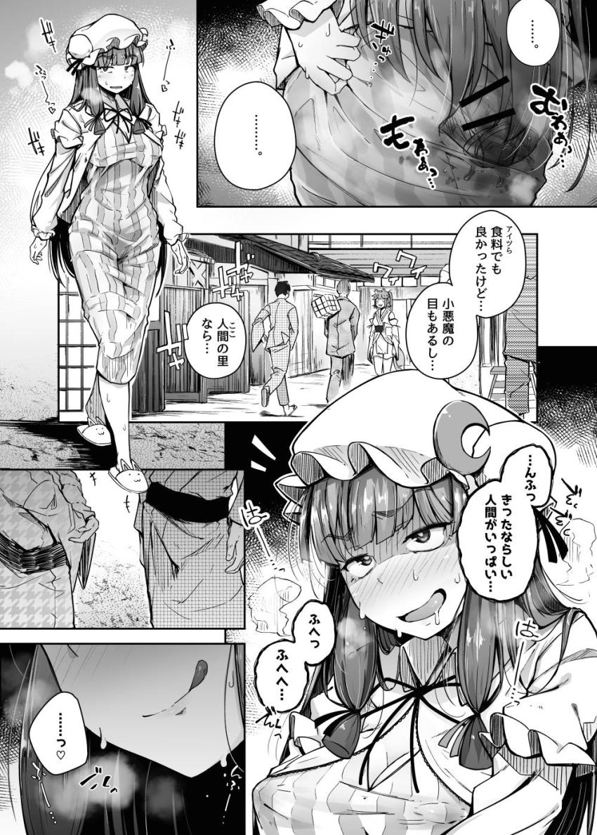 小悪魔の監視の目の影響でなかなか性欲発散できないパチュリーが時間停止魔法を習得し人里におりて男たちの生チンポをディルド代わりに変態セックスする！ <> 013