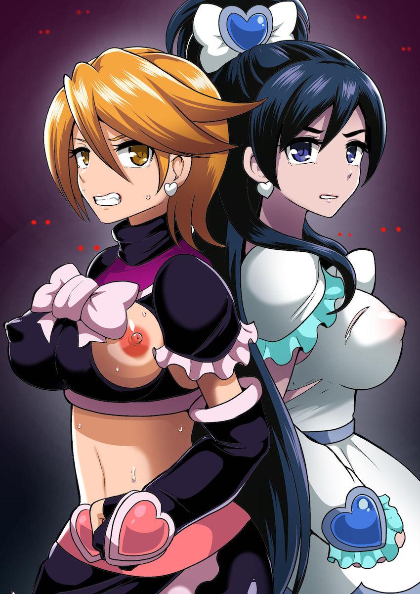 悪堕ちキュアサニーとビューティに拘束されてしまったキュアブラックとホワイト。改造ふたキュア腹ボゴファックされて子宮破裂寸前！超乳ふたなりミルクタンクに改造されてしまう！ <> 002