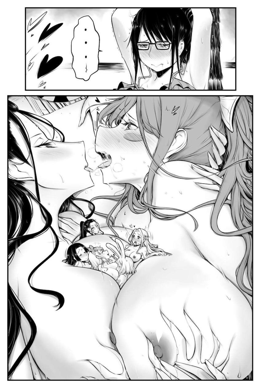 ワンピースヒロインたちがビーチで大乱交百合えっち！ <> 027