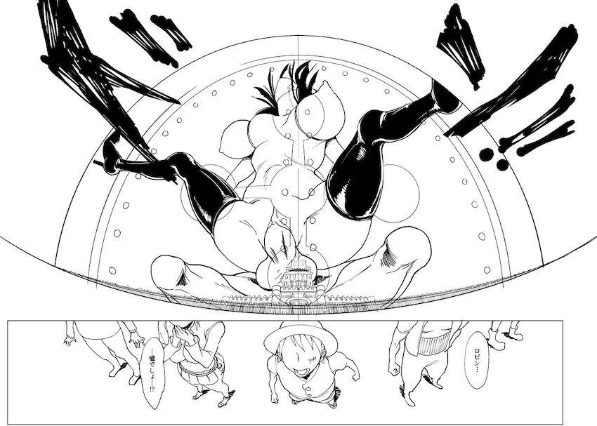 CP9のスパンダムに捕まってしまったニコ・ロビンは仲間に手を出さない代わりにAV撮影をすることに！しかしその映像はエニエスロビー全体に生配信されていた！ <> 013