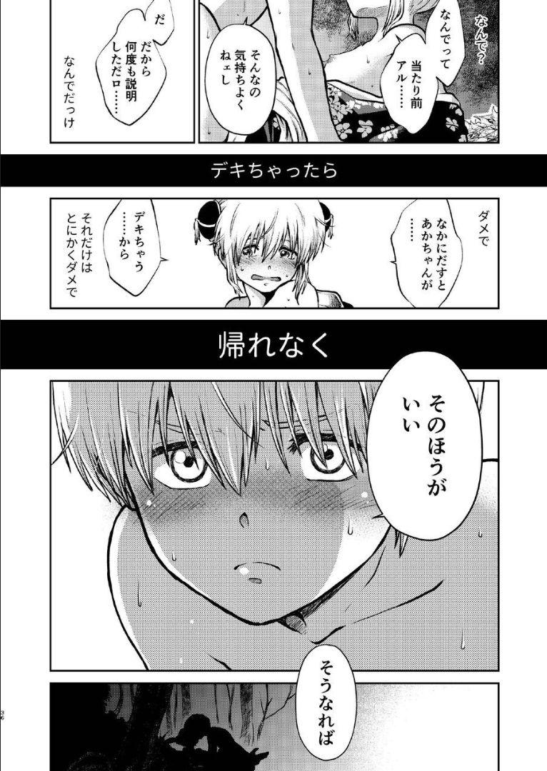 6年前の武州にタイムスリップした神楽は、現代の記憶を忘れかけていた。そんなある日銀時が現れて全てを思い出した神楽は総悟を残して現代に帰ることに。現代で再会した総悟と神楽が6年ぶりの両想い純愛セックス！ <> 035