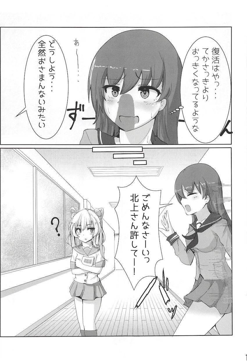 敵の特攻を受け負傷してしまった北上さんがふたなりになってしまった！ふたなりチンポを無くすため大井に手伝ってもらい抜きまくることに！流れ弾で阿武隈被弾！ <> 014