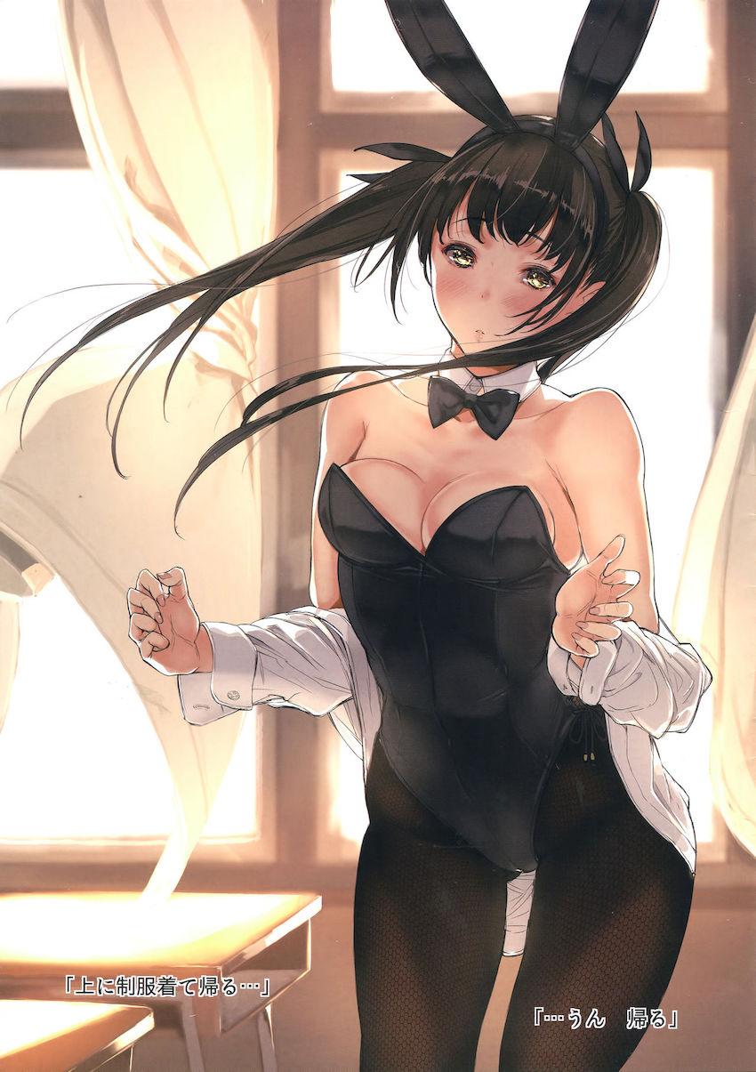【美麗フルカラー】タイプの違う可愛いJK娘たちが学校でバニコス姿に。日常的だけど非日常なシチュエーションに究極のフェチシズムが生まれる！フルカラーイラスト集 <> 006