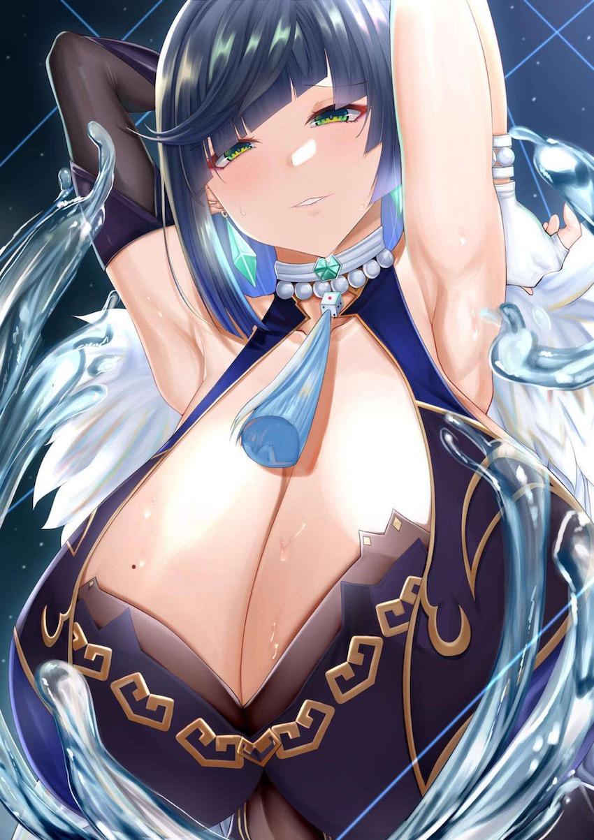 母乳が滴り落ちる陥没超乳の夜蘭 <> 1